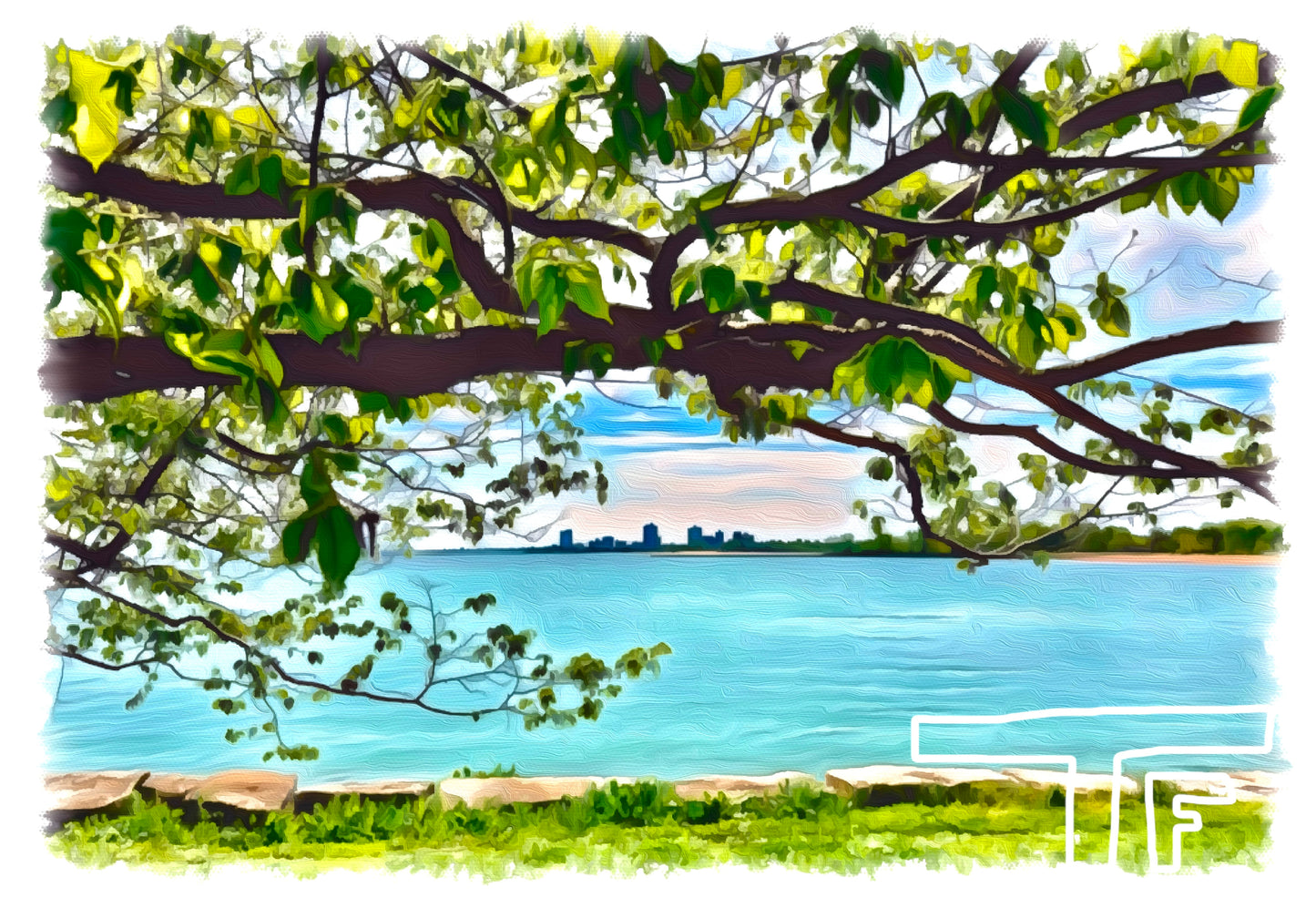 Chicago Skyline Through the Trees