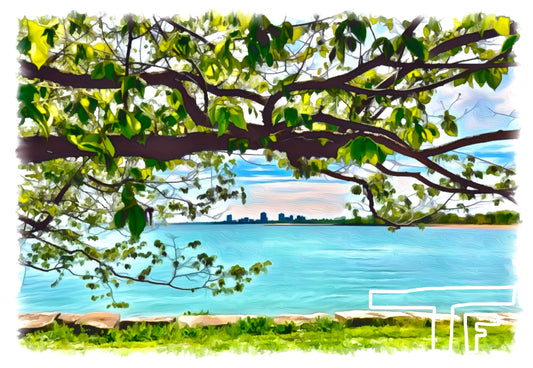 Chicago Skyline Through the Trees